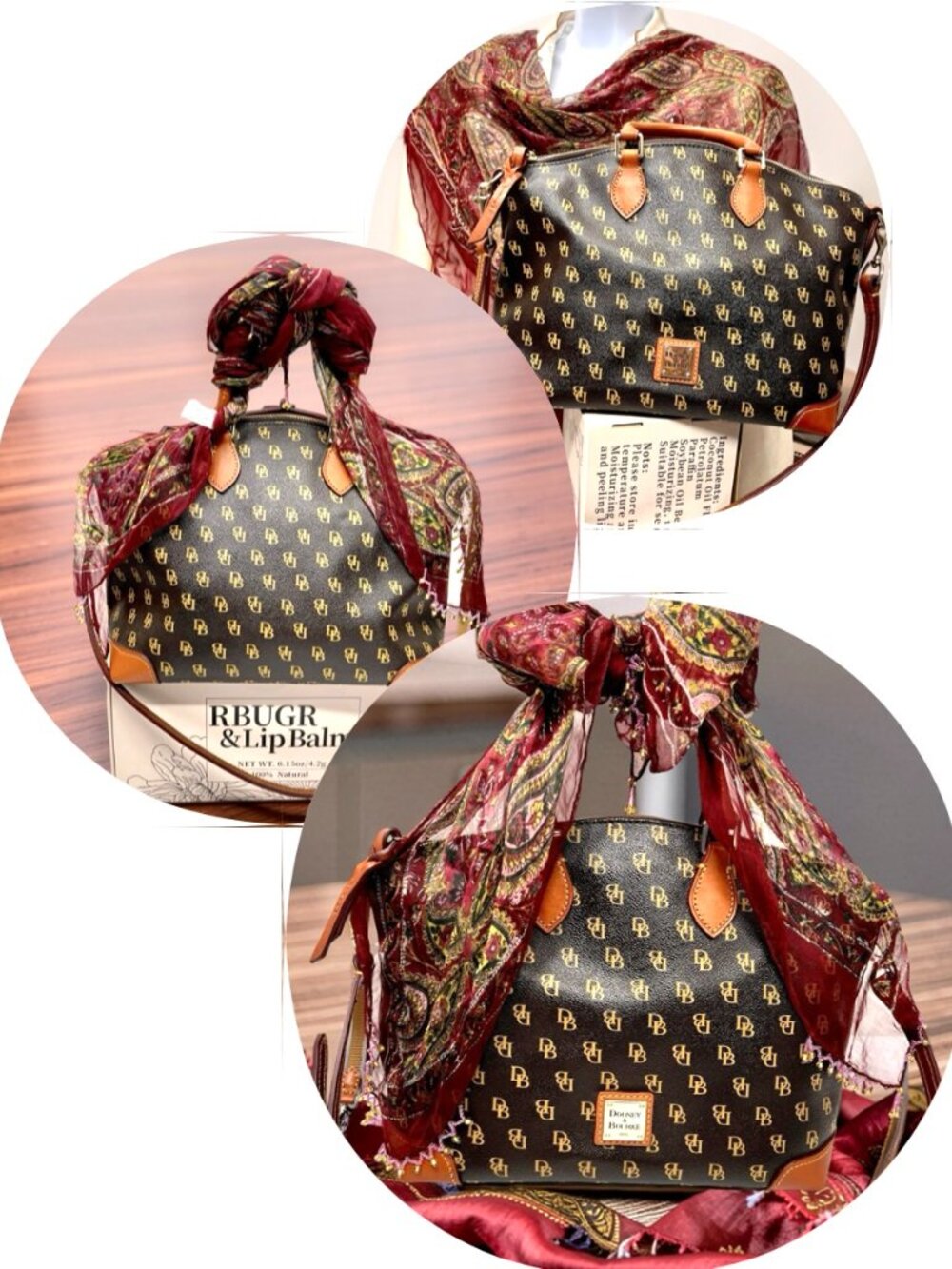 Dooney Bourke Dark Brown T’Moro DB Blakely Gretta Satchel Large Bag +Scarf(1) - Picture 2 of 16